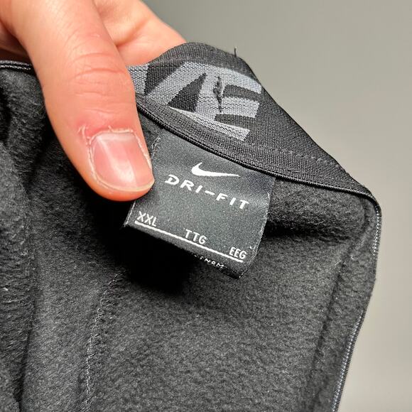 Nike Sweatpants Jet Black Polyester Subtle Swoosh Baggy Dri Fit - Picture 4 of 4